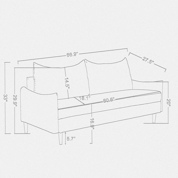 Mercer41 66.91'' Upholstered Loveseat Wayfair Canada
